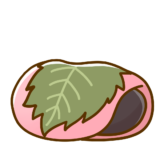 【食べ物・春】桜餅（関東風・長命寺）のかわいいフリーイラスト